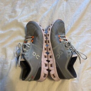 ON Running Gray and Pink Athletic Shoes